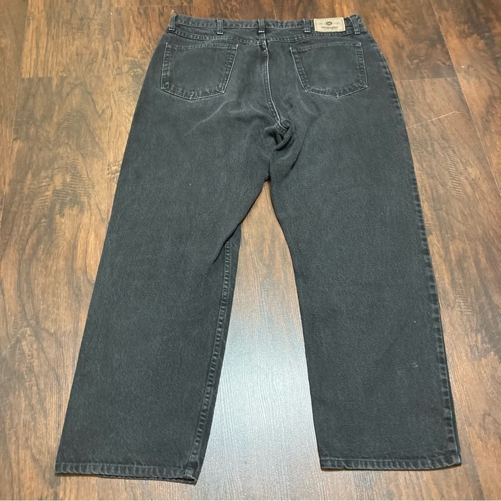 WRANGLER JEANS relaxed denims size 38/32 black Wash GUC Vintage cowboy 90s - Picture 12 of 13